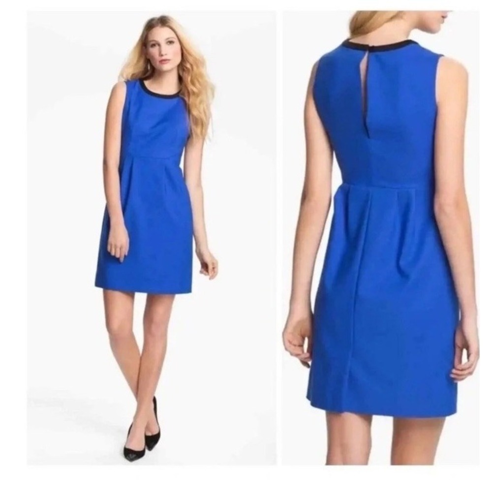 Kate Spade Arie Sleeveless Colorblock Blue Black Sheath Dress Size 8 Work